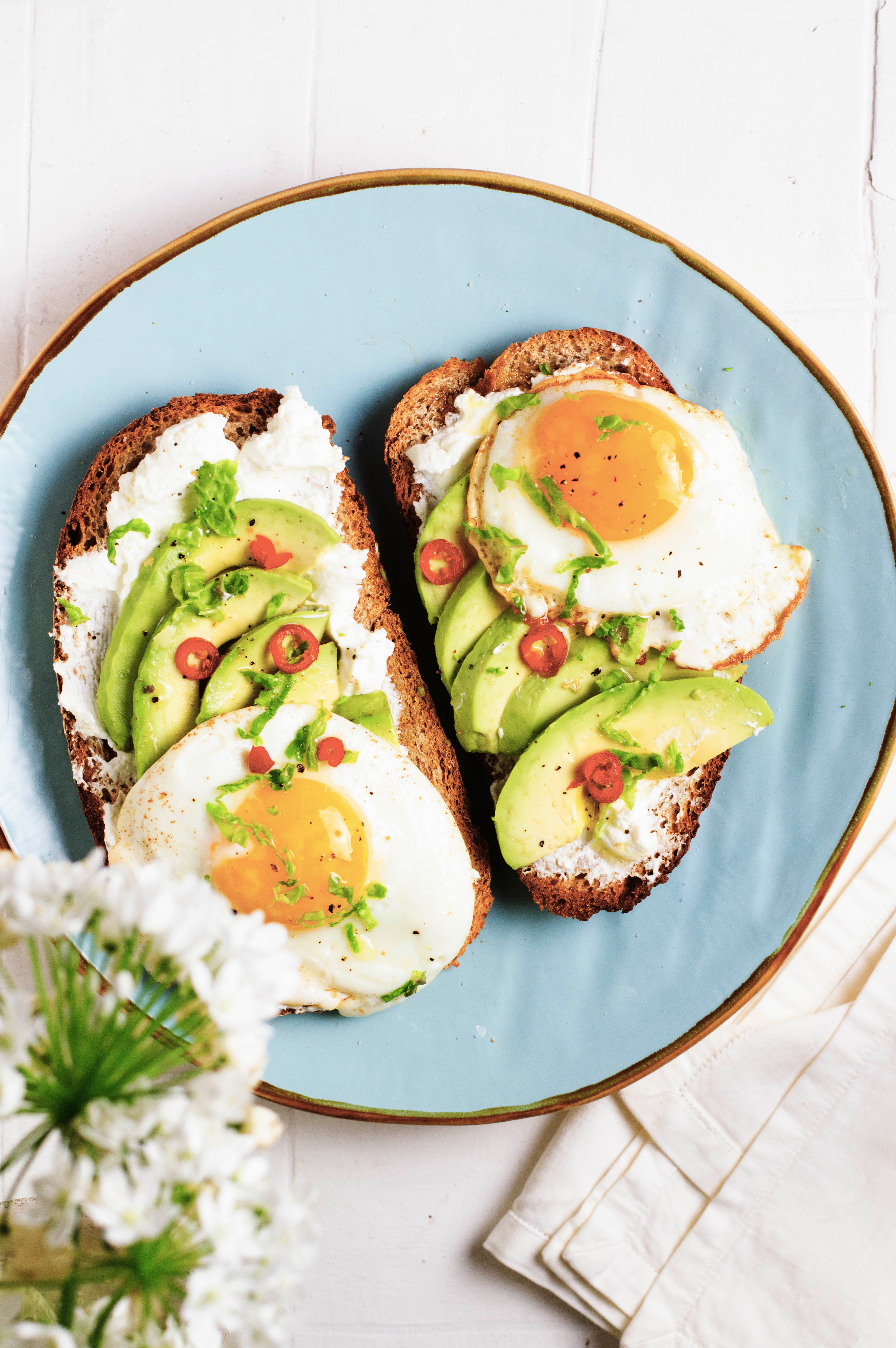 Avacado toast with egg.